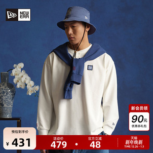 T恤新中式 New 青花瓷刺绣长袖 新款 潮流休闲男女情侣 Era纽亦华秋季