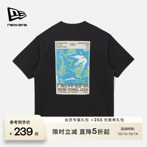 NEW ERA纽亦华2026新款海报印花圆领运动美式上衣短袖T恤NE