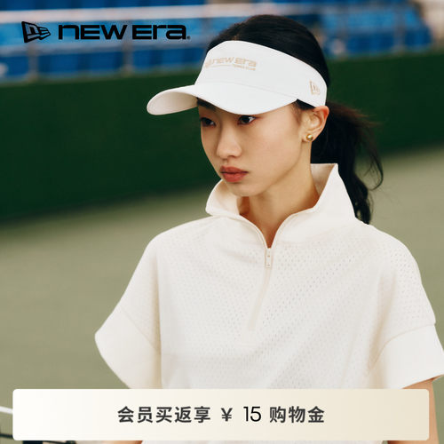 NEW ERA纽亦华26新品针织半高领拉链网球运动短袖POLO女士NE