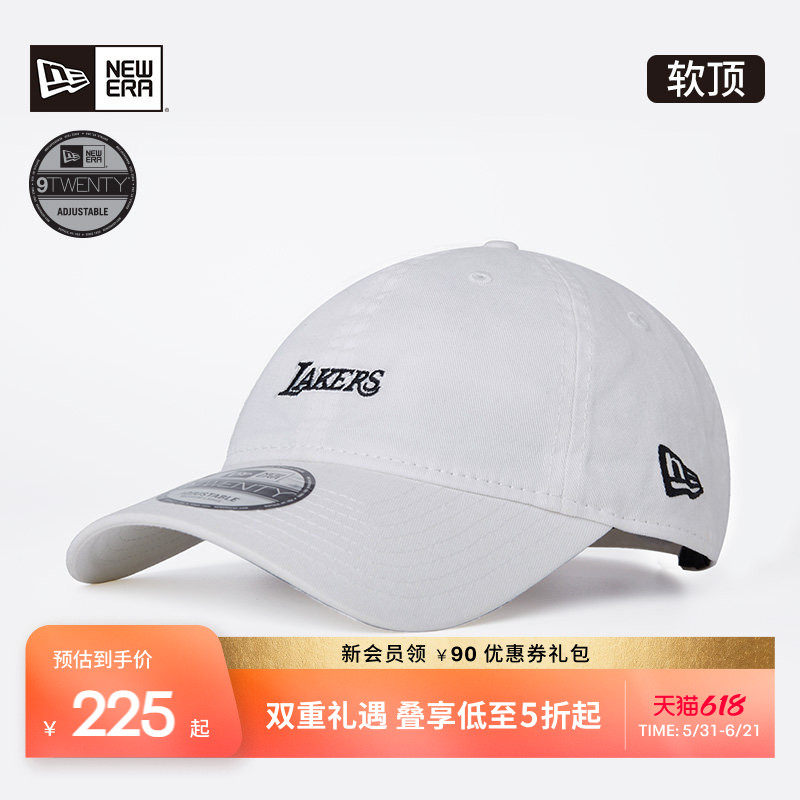New Era纽亦华春夏NBA字母logo棒球帽软顶弯檐湖人潮流NE920