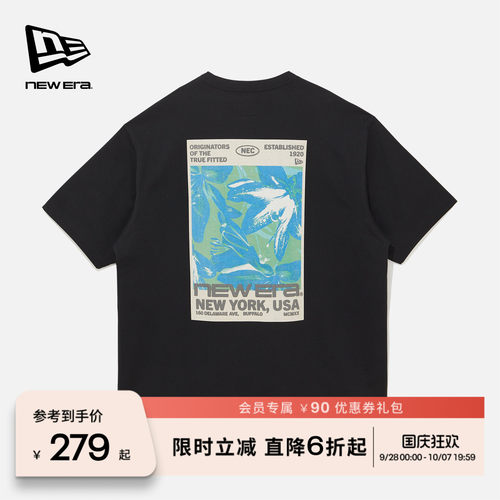 NEW ERA纽亦华2026新款海报印花圆领运动美式上衣短袖T恤NE