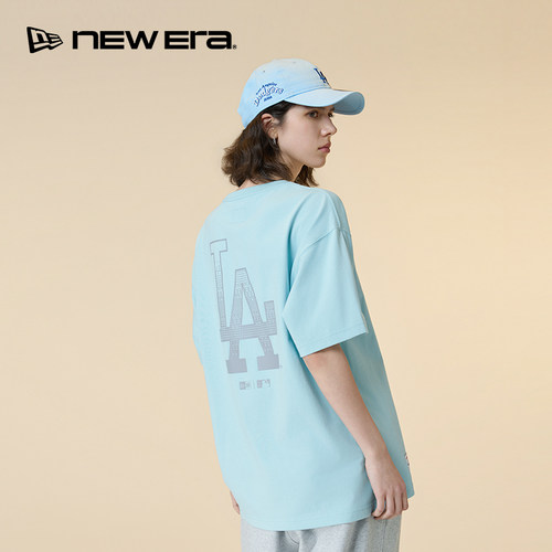 NEW ERA纽亦华26新品MLB运动像素渐变风印花短袖T恤男女同款NE