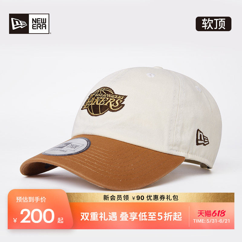 New Era纽亦华春夏NBA刺绣遮阳棒球帽湖人拼色复古勇士运动帽户外