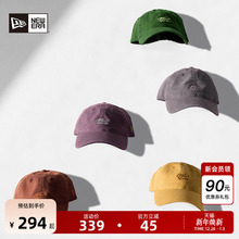 New Era纽亦华秋冬重磅软顶棒球帽手写logo刺绣男女水洗做旧潮920