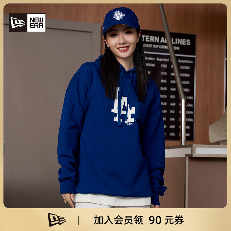 New Era纽亦华春夏MLB经典NY/LA刺绣卫衣男女情侣百搭潮流套头衫-封面