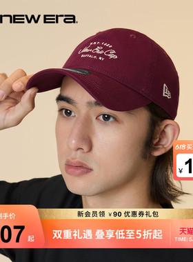 New Era纽亦华秋季重磅棒球帽复古字母logo男女软顶刺绣潮流NE940