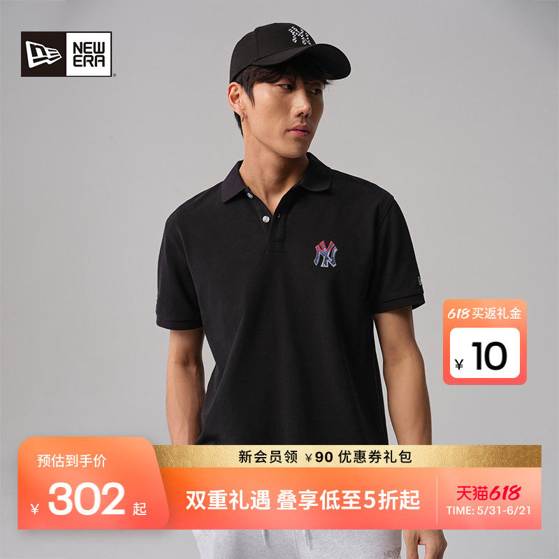 New Era纽亦华夏季MLB短袖POLOT恤NY半袖男女上衣商务潮流