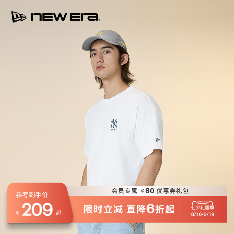 NEW ERA纽亦华缤纷夏日系列短袖T恤宽松运动时尚男女同款