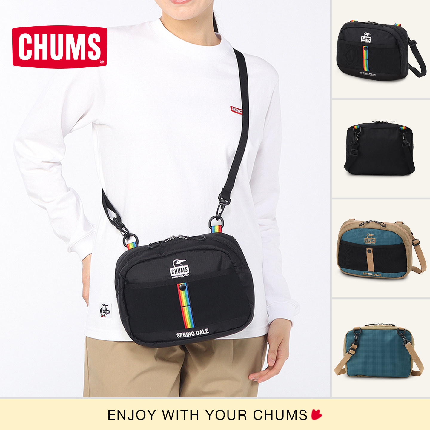 CHUMS洽洽鸟轻便户外单肩包图片