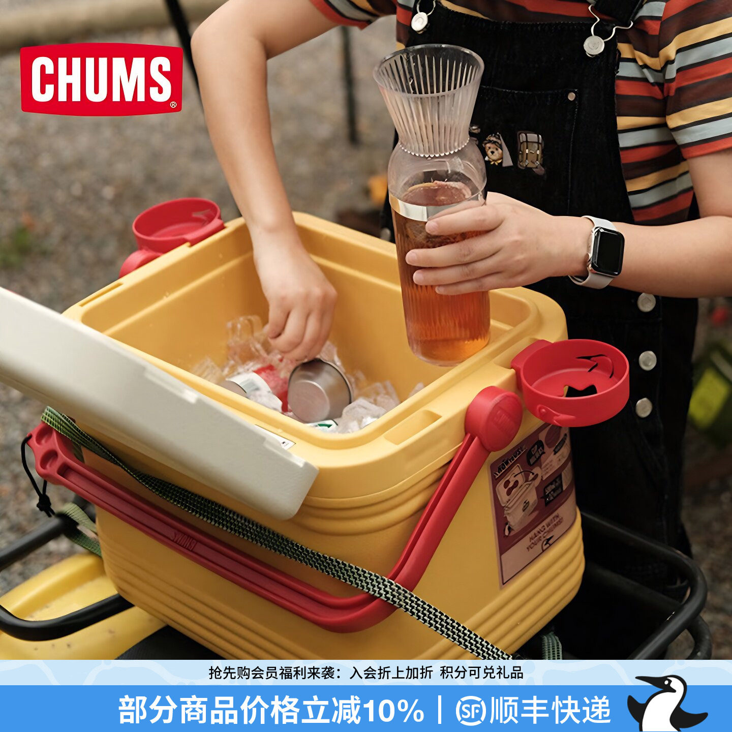 CHUMS洽洽鸟高颜值露营装备保温箱户外车载野餐冰桶CH62-2123
