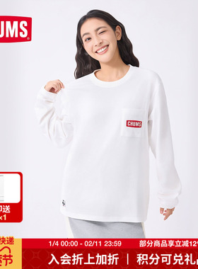 CHUMS洽洽鸟户外休闲长袖T恤情侣款宽松百搭男女款上衣CH01-2306