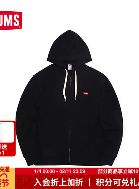 CHUMS洽洽鸟新款运动休闲卫衣帽衫男女同款长袖连帽上衣CH00-1471