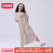 1258 连体上衣CH18 CHUMS洽洽鸟运动户外休闲长款 宽松连衣裙女短袖