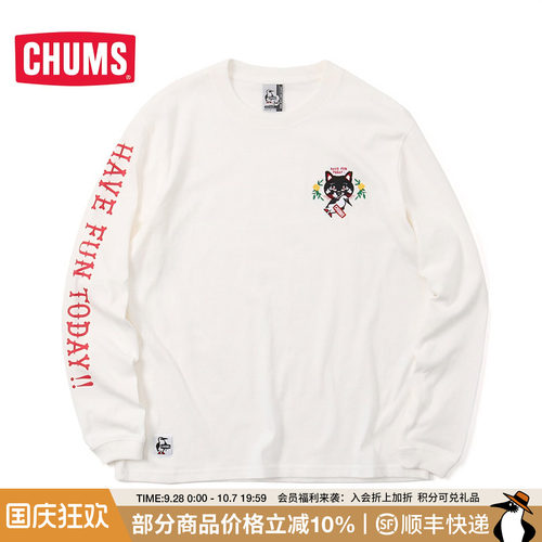 CHUMS洽洽鸟长袖T恤男女