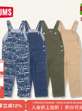 CHUMS洽洽鸟儿童休闲户外背带牛仔裤亲子百搭舒适牛仔裤CH23-1104