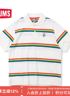 CHUMS洽洽鸟户外休闲款短袖polo衫男女同款运动休闲T恤CH02-1159