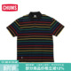 CHUMS洽洽鸟户外运动T恤25春夏休闲POLO衫 男 立领条纹商务短袖