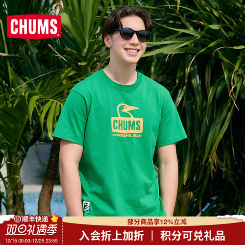 CHUMS纯棉t恤男女圆领上衣