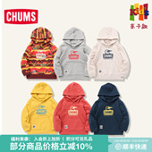 新款 秋季 连帽男女童户外休闲套头衫 CHUMS洽洽鸟儿童运动卫衣长袖