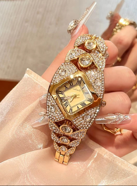 拉宝丽直播同款礼盒时尚轻奢个性满钻手链手表时尚潮流气质女表