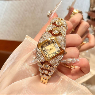 拉宝丽直播同款礼盒时尚轻奢个性满钻手链手表时尚潮流气质女表