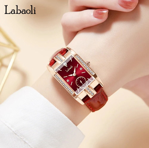 拉宝丽抖音同款礼盒时尚新款夜光防水方形经典女士石英表