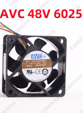 正品 AVC DATA0625B8F 48V 0.26A 4PIN PWM双滚珠散热风扇 6CM 25