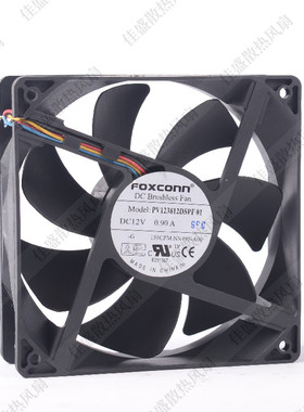 FOXCONN 12CM 12V 0.90A PV123812DSPF 01 12038 4线 PWM控速风扇