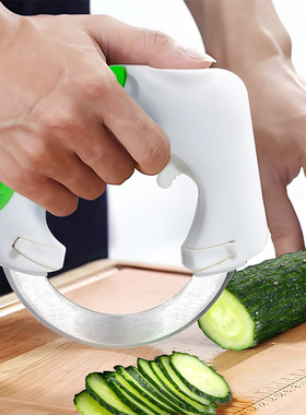 切菜器多功能不锈钢女士菜刀切丁新款环形厨房家用锋利分割神器