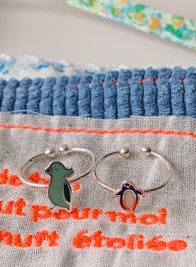 无性别金属少女简约动物立体戒指