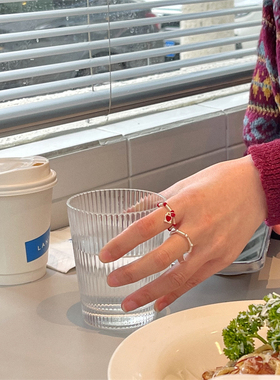 大发试验站 新年转运戒指竹节爱心小众设计戒圈气质精致弹力指环