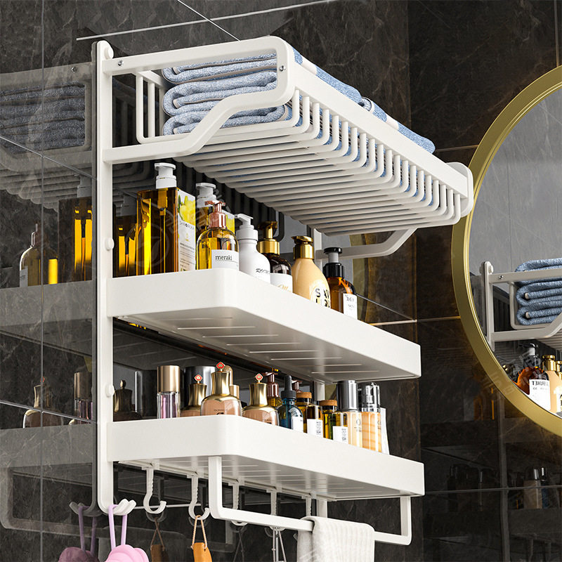 免打孔多层白色卫生间置物架毛巾架洗手间卫浴网篮浴巾架厕所浴室,家庭/个人清洁工具,毛巾挂/毛巾架,淘宝优惠券,粉丝福利购,淘宝优惠卷
