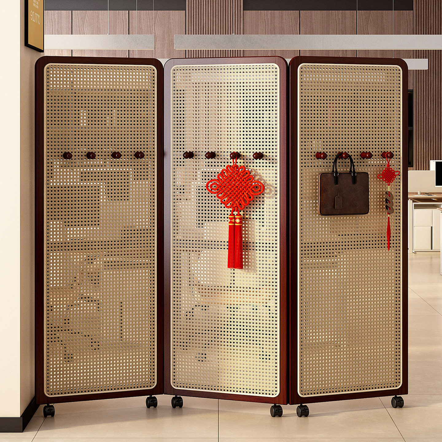 屏风隔断客厅可折叠移动办公室假墙餐饮美容院简易遮挡装饰背景墙