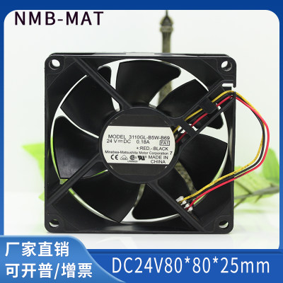 日本NMB 3110GL-B5W-B69 8025 24V 0.18A 8cm 变频器机箱散热风扇