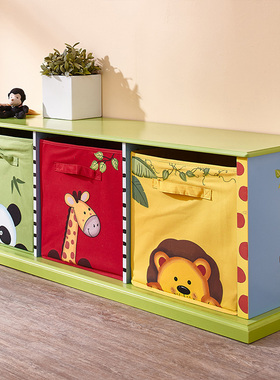 teamson纷朵奇儿童收纳柜衣柜三格布柜简易落地储物柜家用置物柜