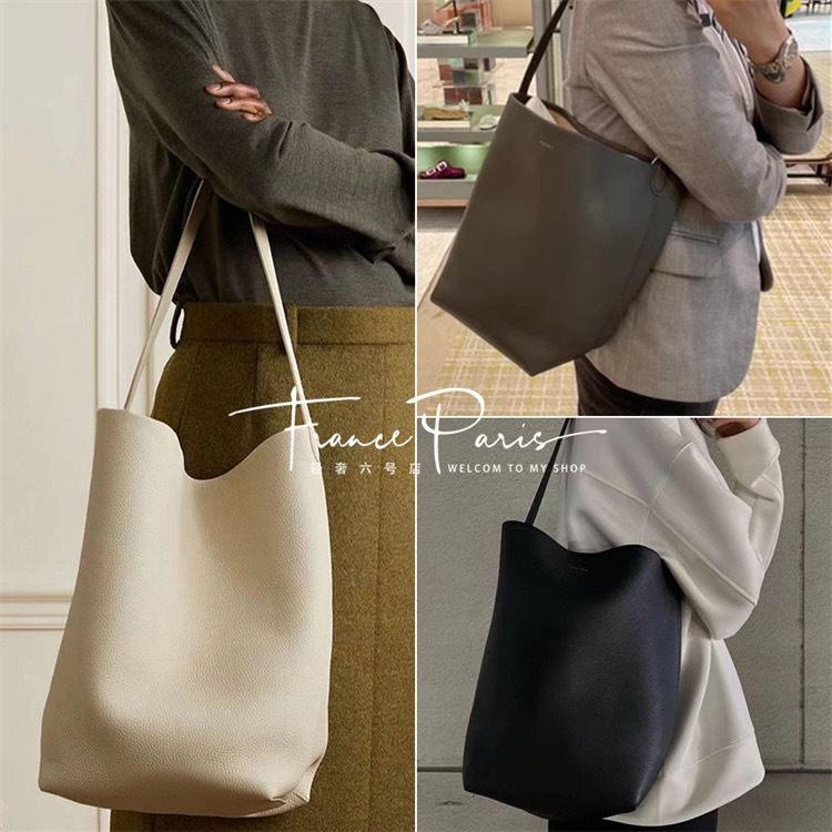 the row真皮大容量通勤托特包感头层牛皮水桶包单肩手提包女