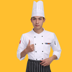 高级厨师服长袖秋冬装酒店饭店厨师工作服厨房烘焙蛋糕师加肥加厚