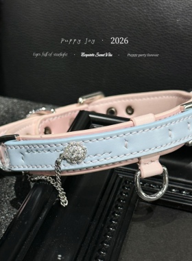 PuppyJoy手缝！「蜜桃海盐」项链choker牛皮颈带高级手工定制