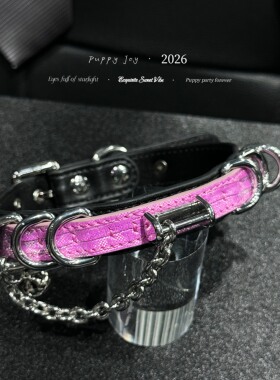PuppyJoy独家「薰衣草紫」choker蜥蜴皮皮项圈高级手工定制