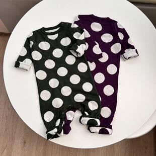 秋冬双层宝宝羊绒衫儿童连体衣婴儿衣服家居服套装外出服连身哈衣