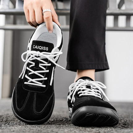 秋冬男士4E宽楦宽脚鞋轻便防滑脚肿脚肥脚胖宽松板鞋中老年健步鞋