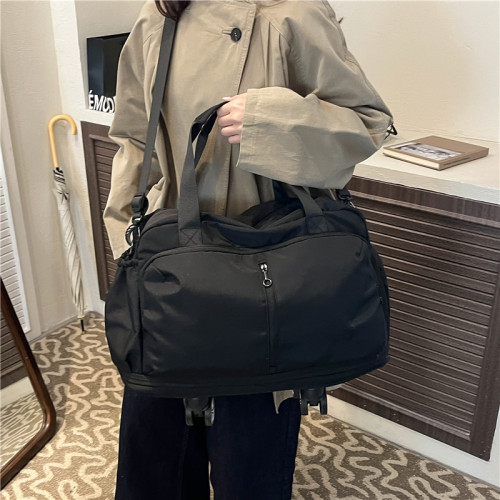 运动健身女大容量可扩容手提单肩斜挎包短途旅行包旅游行李收纳袋
