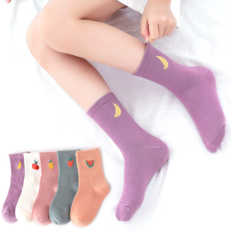 女童袜子纯棉春秋薄款中筒袜2-5-8-12岁中大童韩版可爱春秋小孩袜