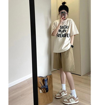 学生宽松大码纯棉运动套装女夏