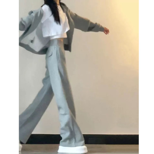 高腰阔腿裤韩系开衫卫衣连帽套装