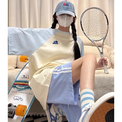 显白ootd#可爱甜妹短裤两件套