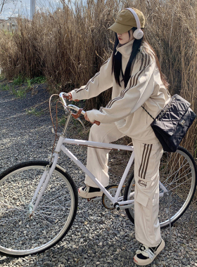 时尚盐系跑步卫衣运动套装女春秋季学生宽松显瘦韩版休闲两件套潮
