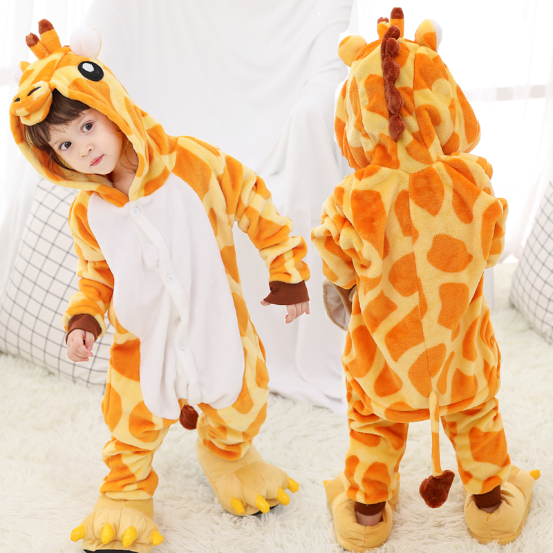 万圣节儿童cos服长颈鹿演出服冬5