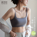 小吊带背心女外穿带胸垫文胸一体内搭抹胸美背上衣2024新款 夏 美式