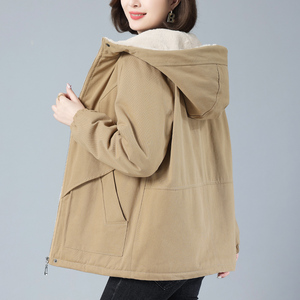 加绒派克服女中长款2024年冬季新款中年妈妈宽松休闲保暖棉衣外套